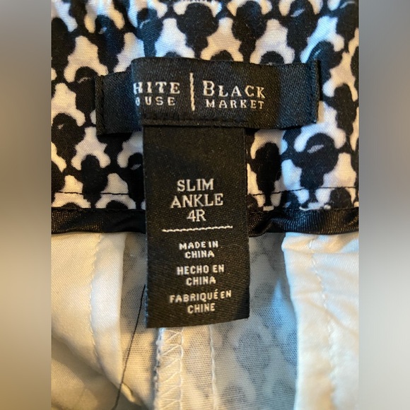 White House Black Market work slim ankle patterned pants - size 4R - size 4 - Picture 2 of 3